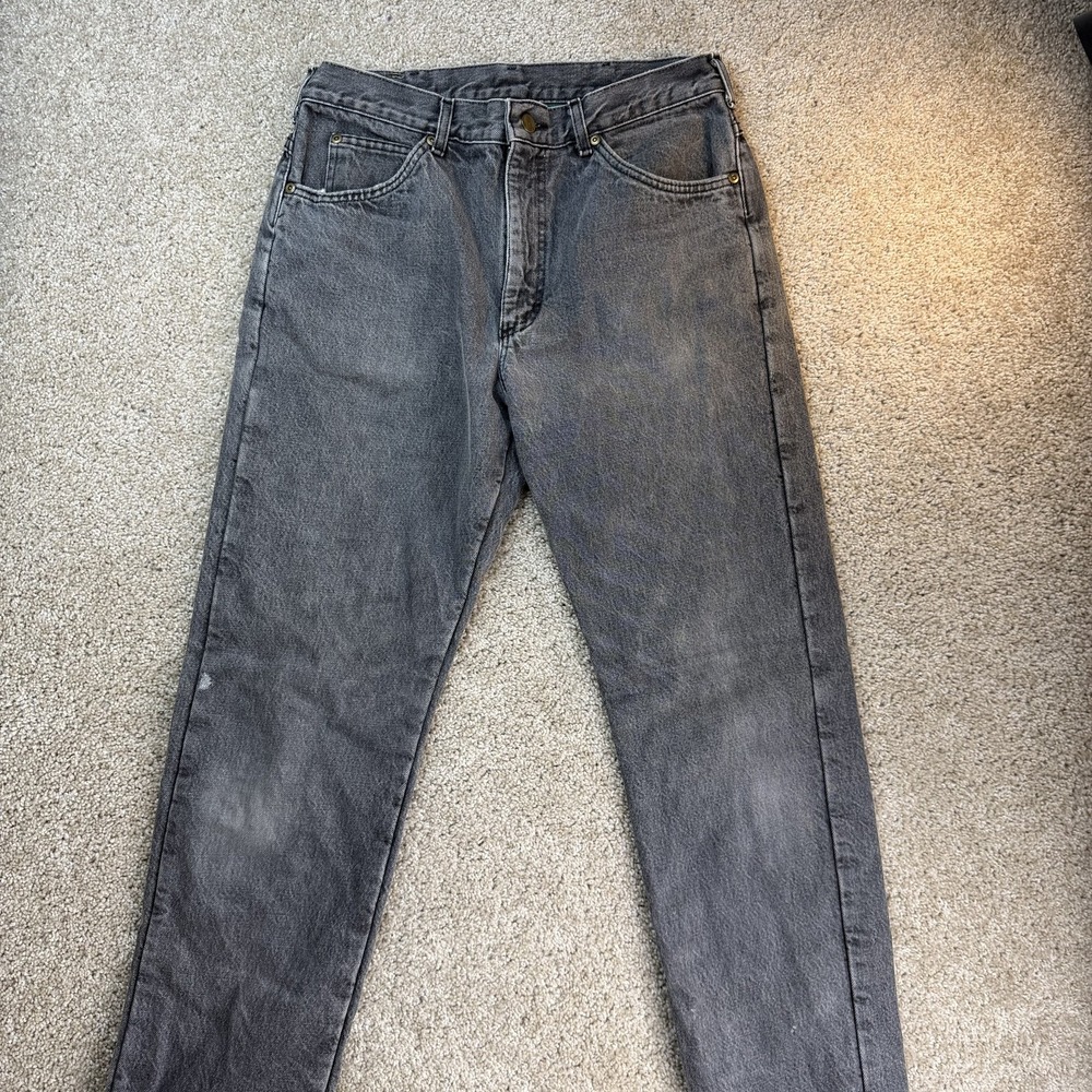 L.L. Bean Relaxed Fit Jeans Mens 33x32 Med Wash Gray Denim Flannel Lined USA